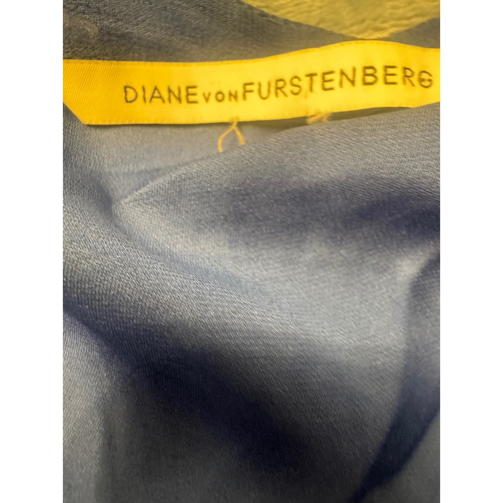 Diane Von Furstenberg  Silk‎ Chiffon Blue Mini Dress – Size 10 - Picture 4 of 6